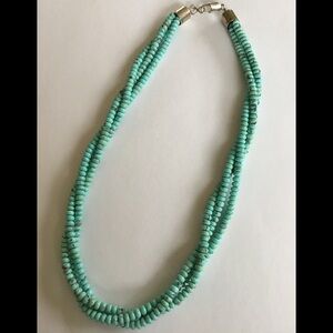 A++ Turquoise 3 Strand Sterling Necklace Stunning